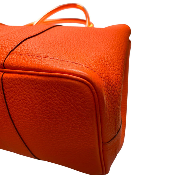 美品 エルメス HERMES レディース ガーデンパーティー PM スティーブル オレンジポピー A刻印 トートバッグ