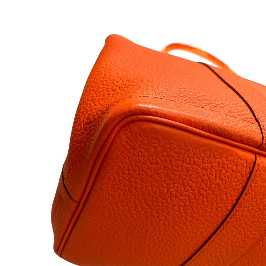 美品 エルメス HERMES レディース ガーデンパーティー PM スティーブル オレンジポピー A刻印 トートバッグ