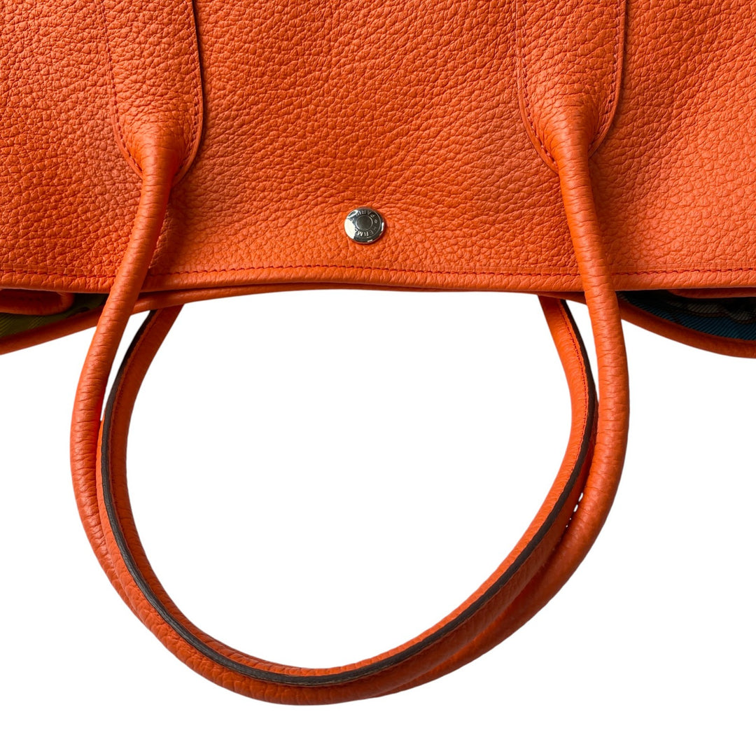 美品 エルメス HERMES レディース ガーデンパーティー PM スティーブル オレンジポピー A刻印 トートバッグ