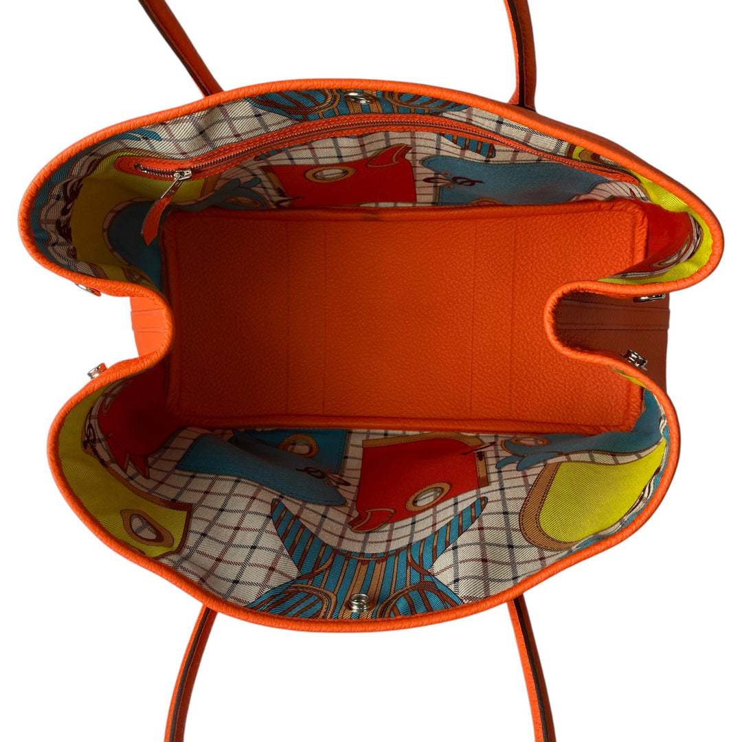 美品 エルメス HERMES レディース ガーデンパーティー PM スティーブル オレンジポピー A刻印 トートバッグ