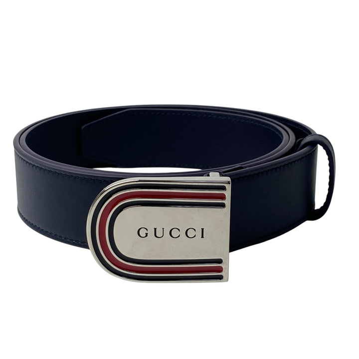 未使用 現行モデル グッチ GUCCI ウェブディテール バックル ベルト 95cm 838647 メンズ
