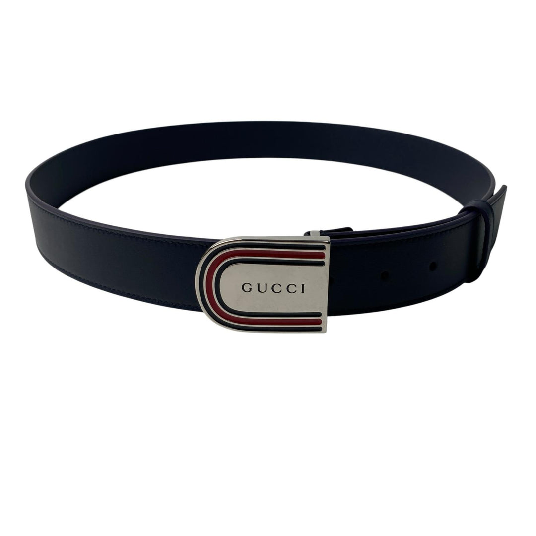 未使用 現行モデル グッチ GUCCI ウェブディテール バックル ベルト 95cm 838647 メンズ