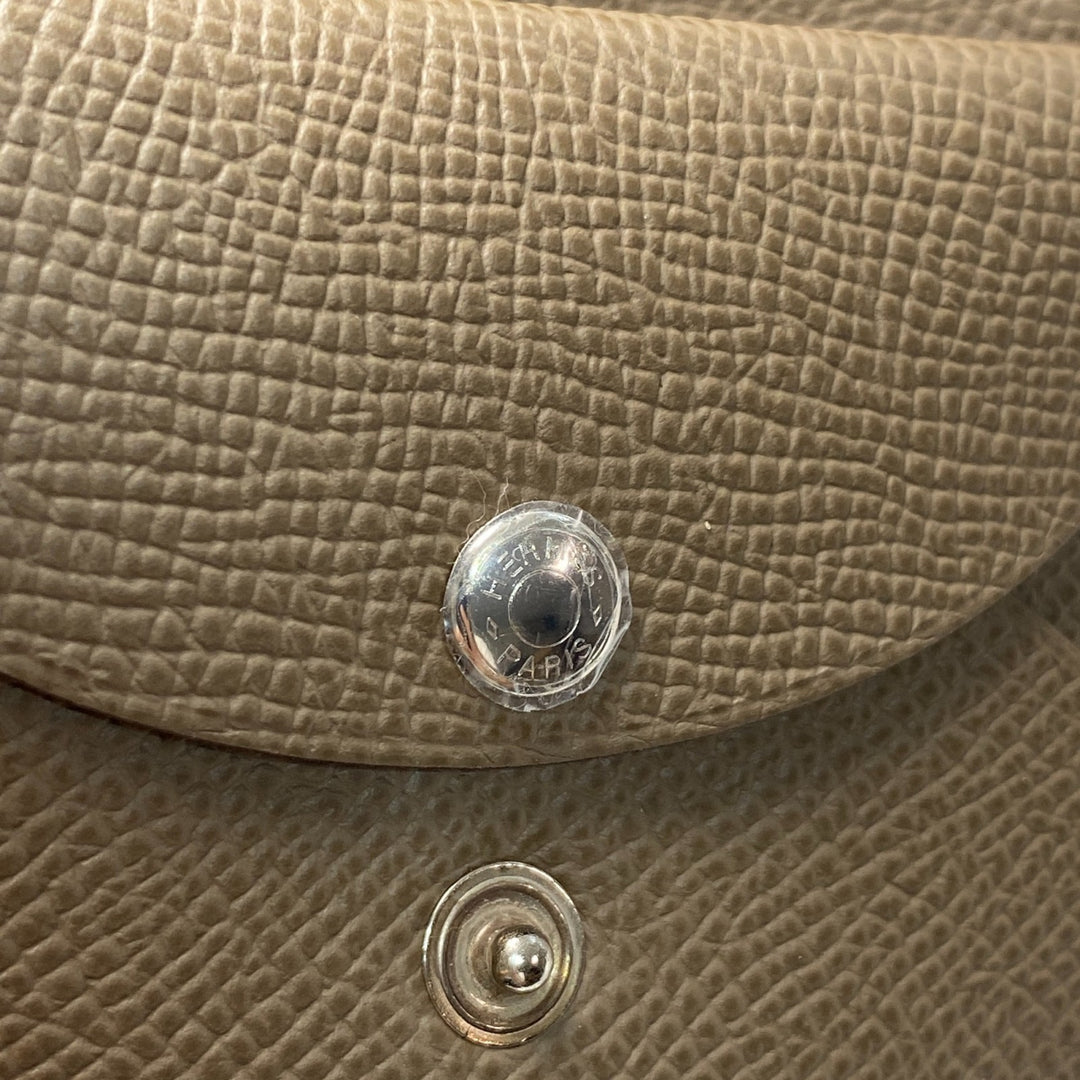 未使用 エルメス HERMES カルヴィデュオ U刻印 エトゥープ エプソン レディース