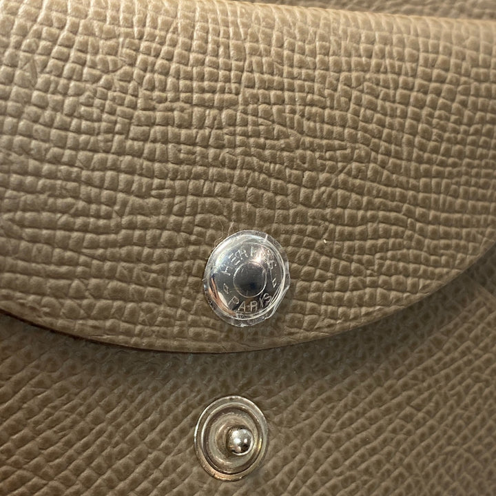 未使用 エルメス HERMES カルヴィデュオ U刻印 エトゥープ エプソン レディース