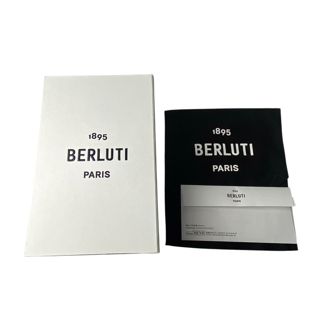 美品 ベルルッティ Berluti メンズ ローズウッド スクリットレザー ポーチ