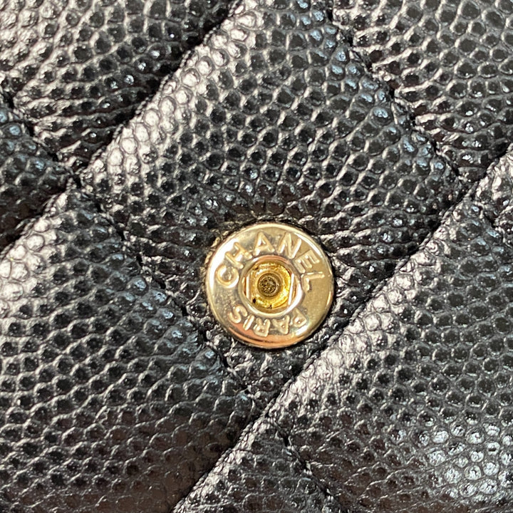 シャネル CHANEL レディース 三つ折り財布 ココマーク キャビアスキン ランダム