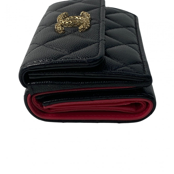 シャネル CHANEL レディース 三つ折り財布 ココマーク キャビアスキン ランダム