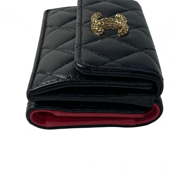 シャネル CHANEL レディース 三つ折り財布 ココマーク キャビアスキン ランダム