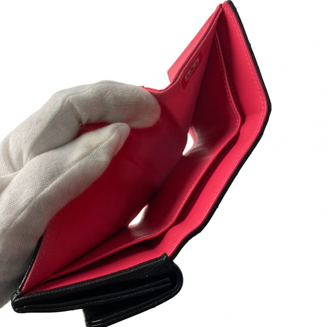 シャネル CHANEL レディース 三つ折り財布 ココマーク キャビアスキン ランダム