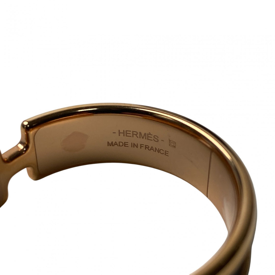 美品 エルメス HERMES レディース オランプ フープ ピアス ブラック ゴールド