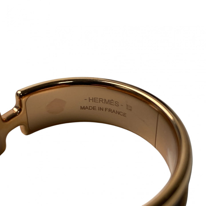 美品 エルメス HERMES レディース オランプ フープ ピアス ブラック ゴールド