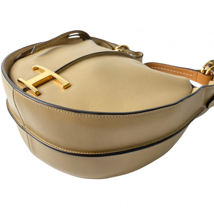 美品 トッズ TOD's レディース Tタイムレス ホーボー ハーフムーン ショルダーバッグ