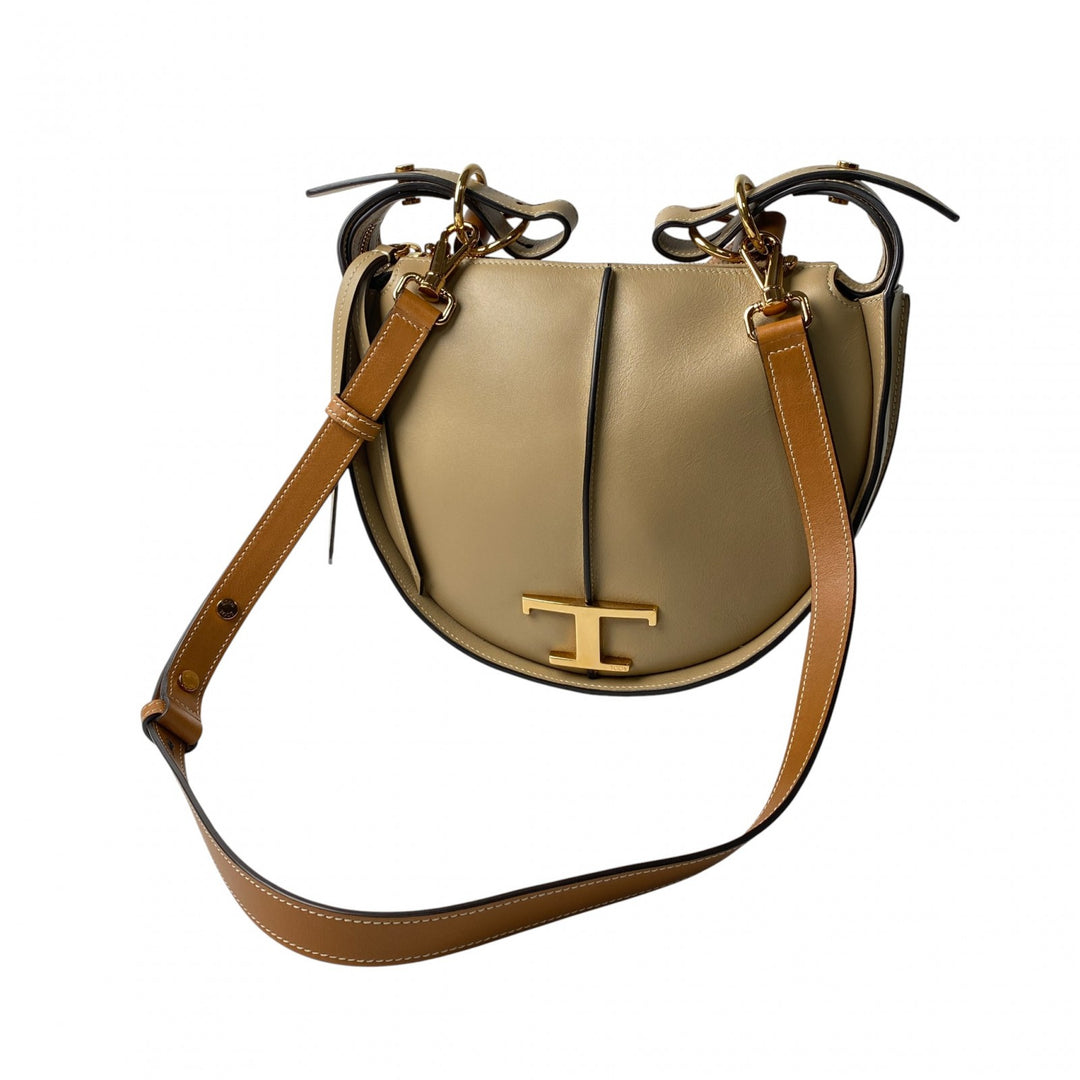 美品 トッズ TOD's レディース Tタイムレス ホーボー ハーフムーン ショルダーバッグ