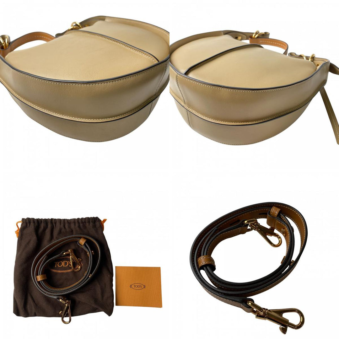 美品 トッズ TOD's レディース Tタイムレス ホーボー ハーフムーン ショルダーバッグ