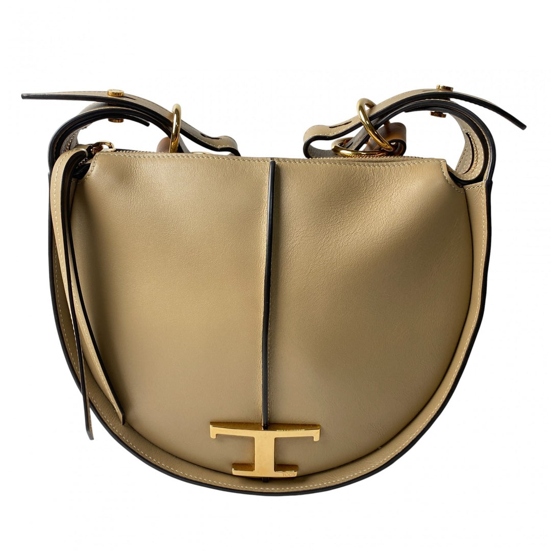 美品 トッズ TOD's レディース Tタイムレス ホーボー ハーフムーン ショルダーバッグ