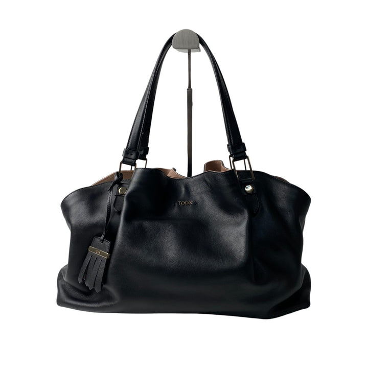 美品 トッズ TOD's レディース ハンドバッグ レザー ブラック 黒 MP33