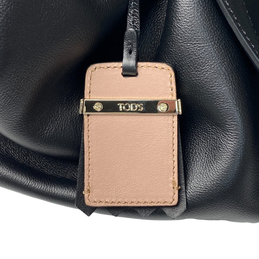 美品 トッズ TOD's レディース ハンドバッグ レザー ブラック 黒 MP33