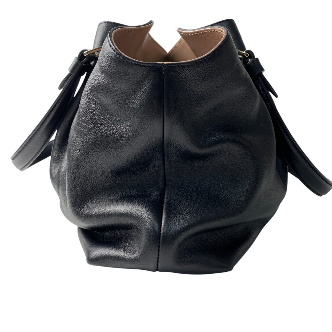 美品 トッズ TOD's レディース ハンドバッグ レザー ブラック 黒 MP33