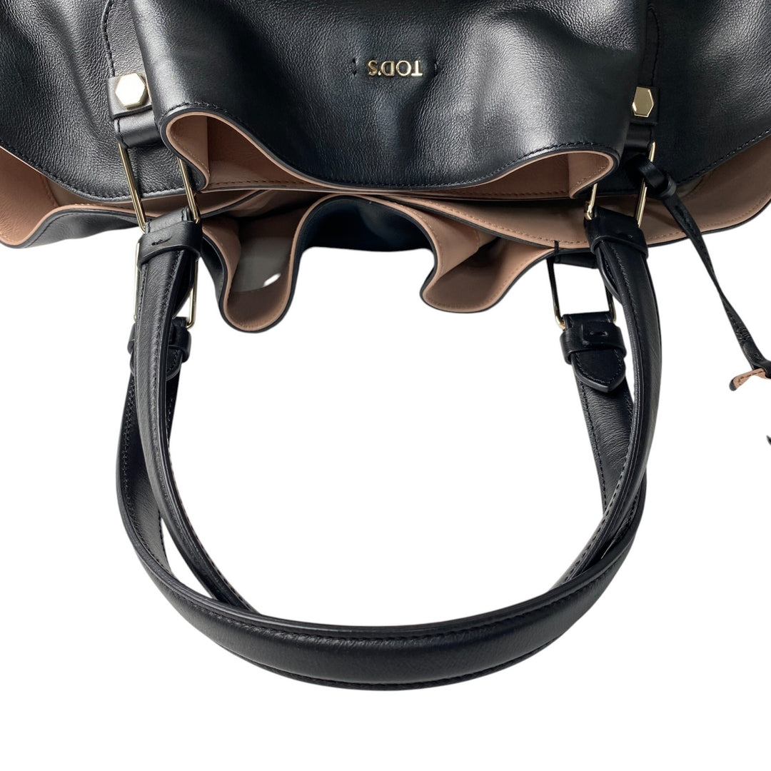 美品 トッズ TOD's レディース ハンドバッグ レザー ブラック 黒 MP33