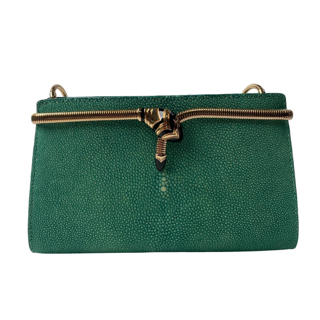 未使用 ブルガリ BVLGARI レディース ガルーシャスキン トゥボガス セルペンティ ショルダーバッグ 斜めがけ クロスボディ