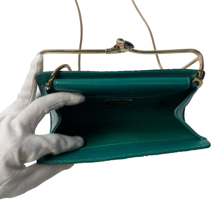 未使用 ブルガリ BVLGARI レディース ガルーシャスキン トゥボガス セルペンティ ショルダーバッグ 斜めがけ クロスボディ