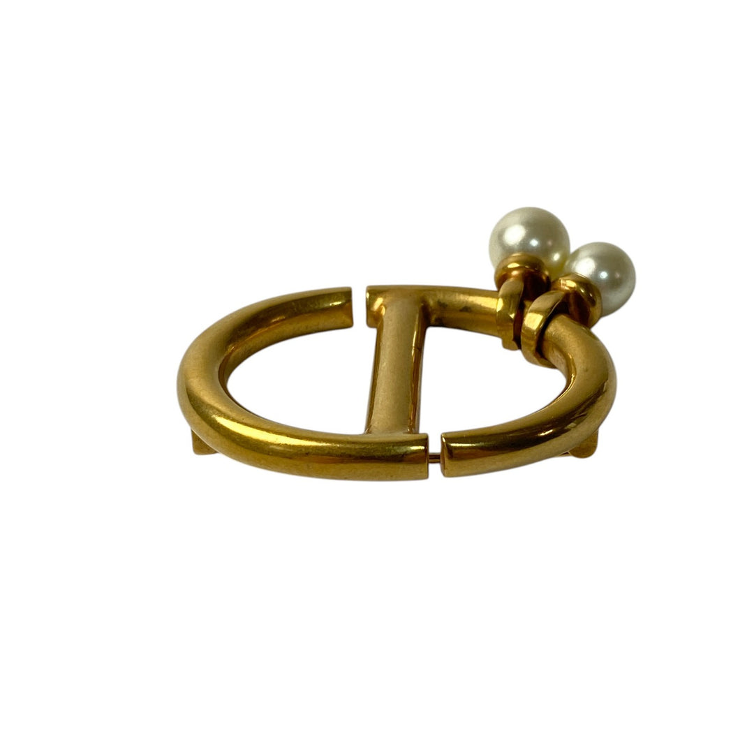 ディオール DIOR レディース CDロゴ ブローチ フェイクパール