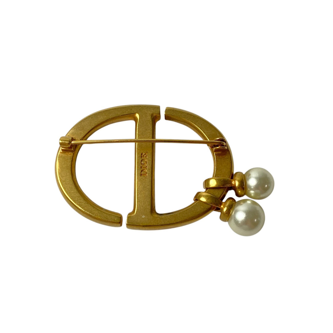 ディオール DIOR レディース CDロゴ ブローチ フェイクパール