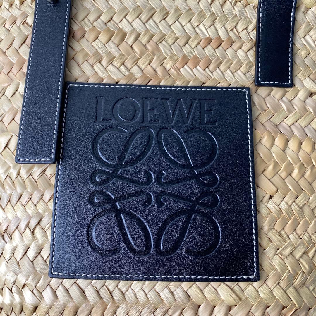 美品 ロエベ LOEWE レディース カゴバッグ ハンドバッグ ブラック