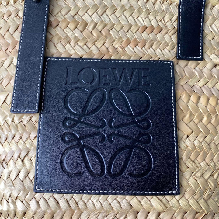 美品 ロエベ LOEWE レディース カゴバッグ ハンドバッグ ブラック