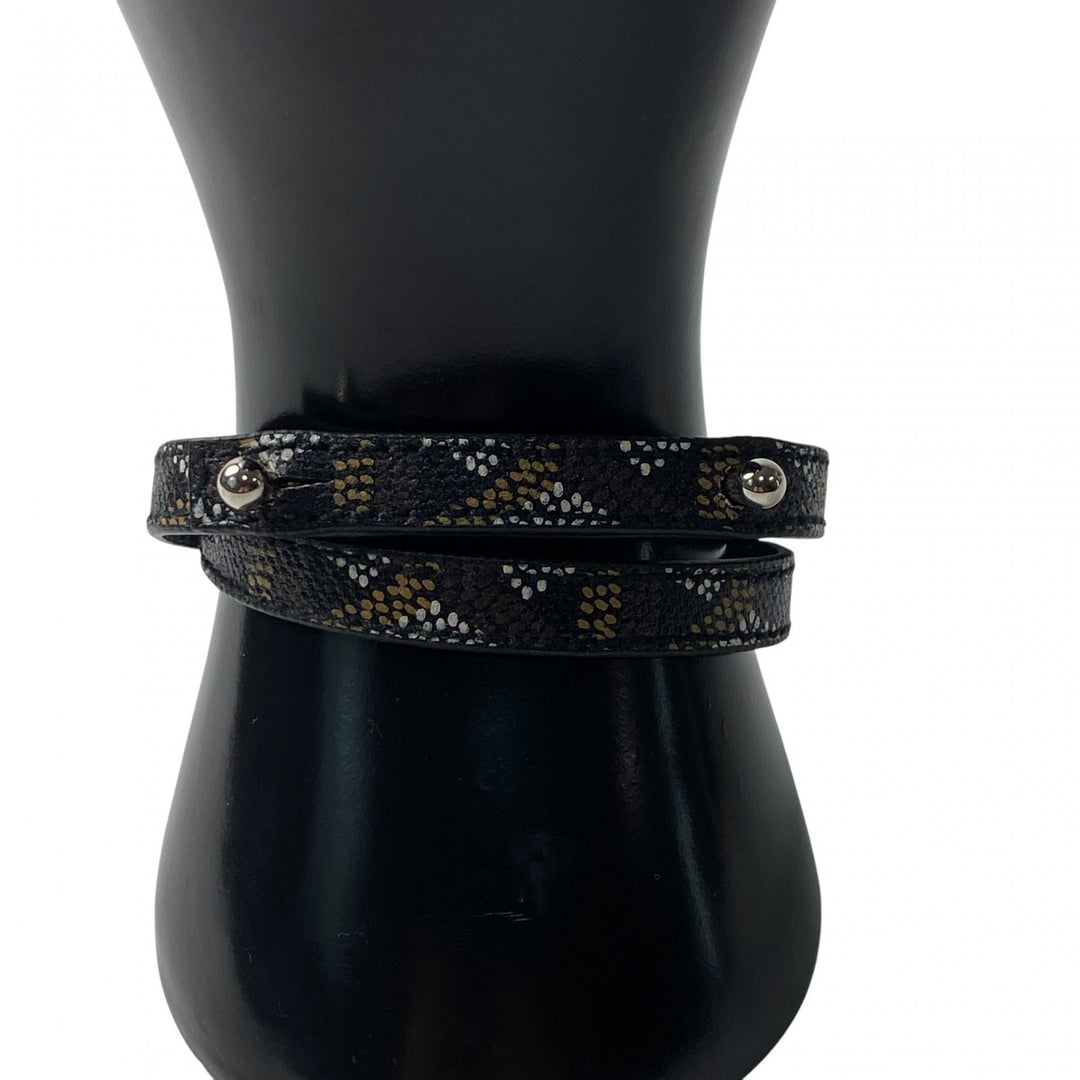 美品 ゴヤール GOYARD レディース ヘリンボーン レザーブレスレット 高島屋 限定