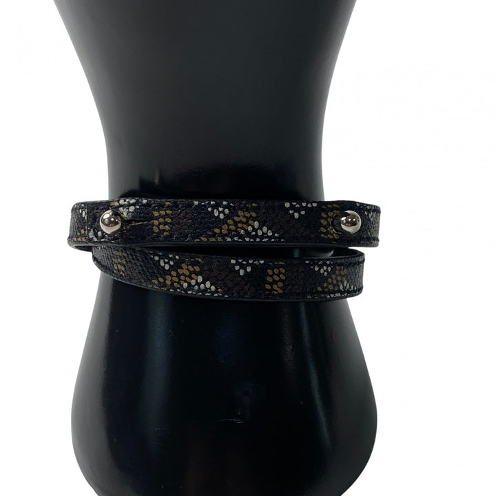 美品 ゴヤール GOYARD レディース ヘリンボーン レザーブレスレット 高島屋 限定