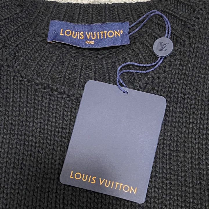 新品 タグ付き ルイヴィトン LOUIS VUITTON メンズ エンブロイダード ニット ビーズ S