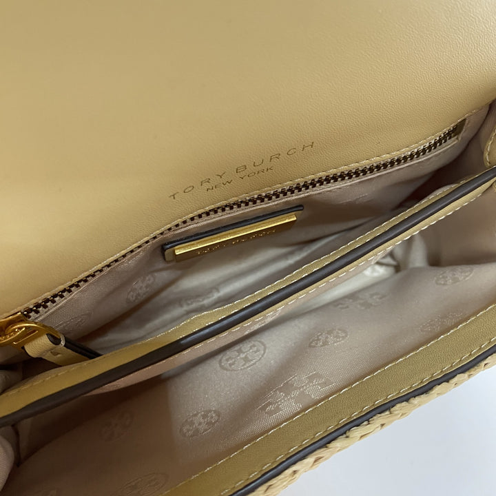 美品 トリーバーチ TORYBURCH レディース ラフィア カゴバッグ ショルダーバッグ 斜めがけ クロスボディ