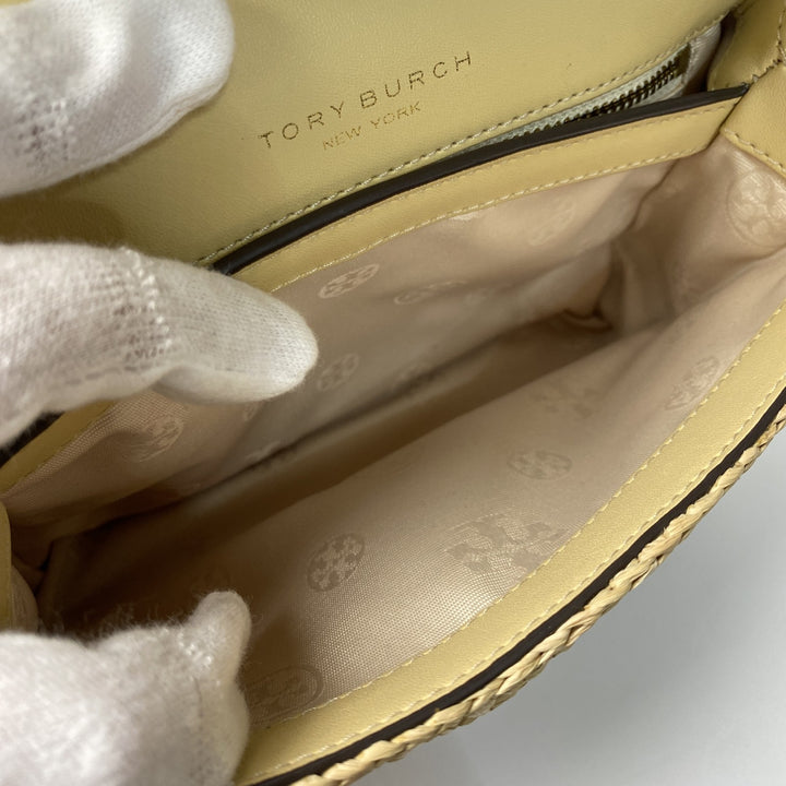 美品 トリーバーチ TORYBURCH レディース ラフィア カゴバッグ ショルダーバッグ 斜めがけ クロスボディ