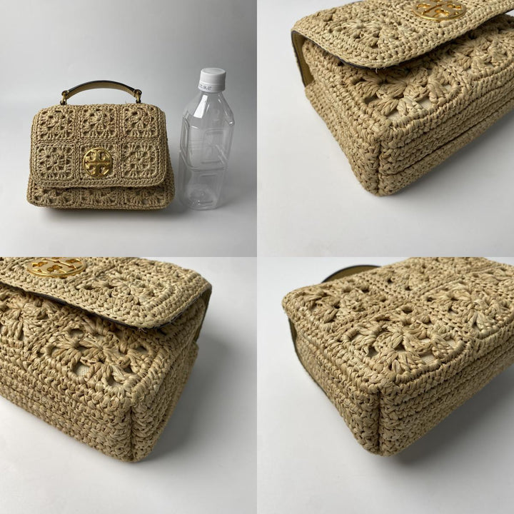 美品 トリーバーチ TORYBURCH レディース ラフィア カゴバッグ ショルダーバッグ 斜めがけ クロスボディ