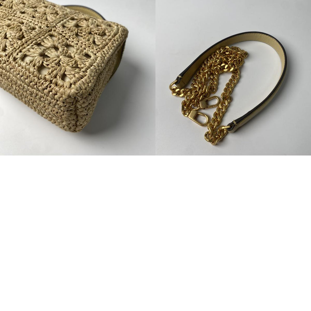 美品 トリーバーチ TORYBURCH レディース ラフィア カゴバッグ ショルダーバッグ 斜めがけ クロスボディ