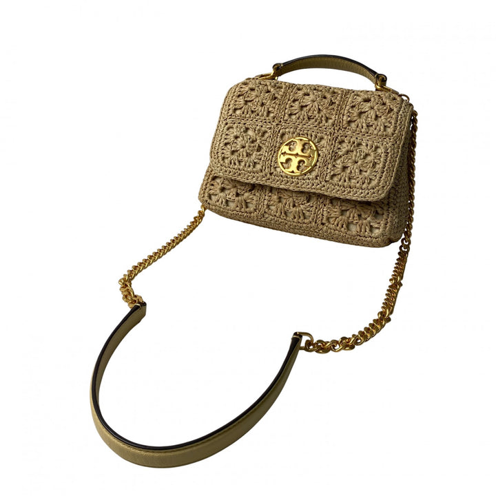 美品 トリーバーチ TORYBURCH レディース ラフィア カゴバッグ ショルダーバッグ 斜めがけ クロスボディ