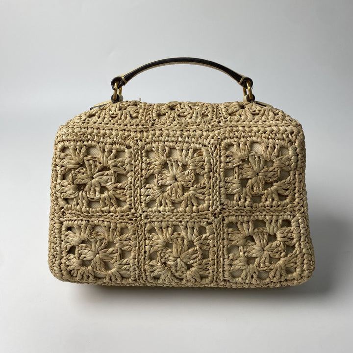 美品 トリーバーチ TORYBURCH レディース ラフィア カゴバッグ ショルダーバッグ 斜めがけ クロスボディ