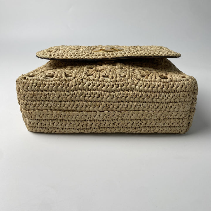 美品 トリーバーチ TORYBURCH レディース ラフィア カゴバッグ ショルダーバッグ 斜めがけ クロスボディ