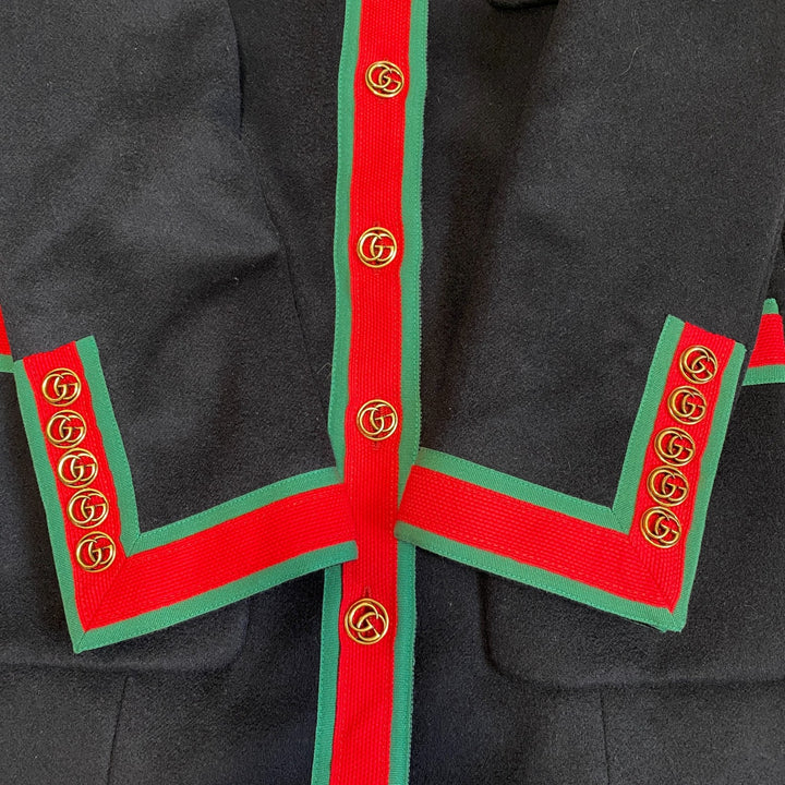 美品 グッチ GUCCI レディース ウェブストラップコート 40 シェリーライン