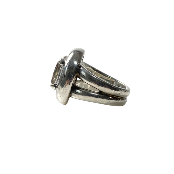 エルメス HERMES レディース ガウチョ ホワイトパーズ リング 925 シルバー 日本サイズ 約12号日本サイズ