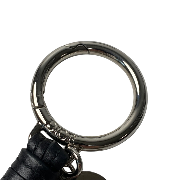 未使用 ディオール DIOR レディース オブリーク レザー キーホルダー ブラック 黒