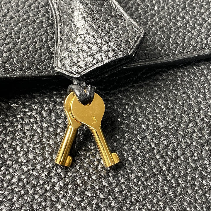 エルメス HERMES メンズ サックアデペッシュ 38 ノワール B刻印 トゴ ゴールド金具 ビジネスバッグ