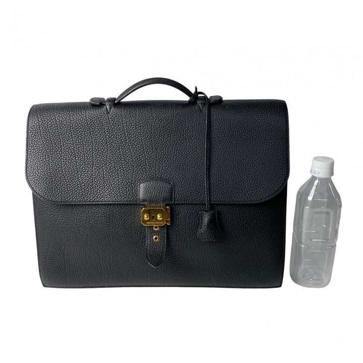 エルメス HERMES メンズ サックアデペッシュ 38 ノワール B刻印 トゴ ゴールド金具 ビジネスバッグ