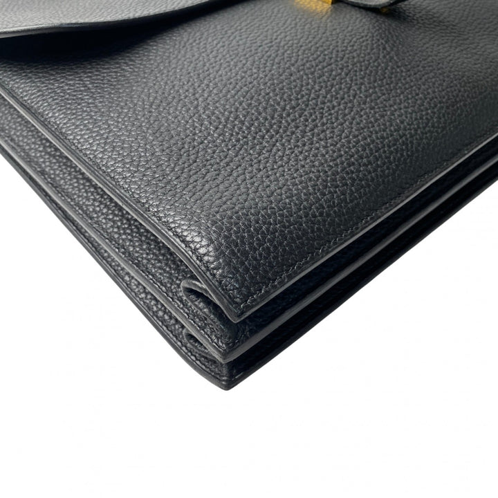 エルメス HERMES メンズ サックアデペッシュ 38 ノワール B刻印 トゴ ゴールド金具 ビジネスバッグ