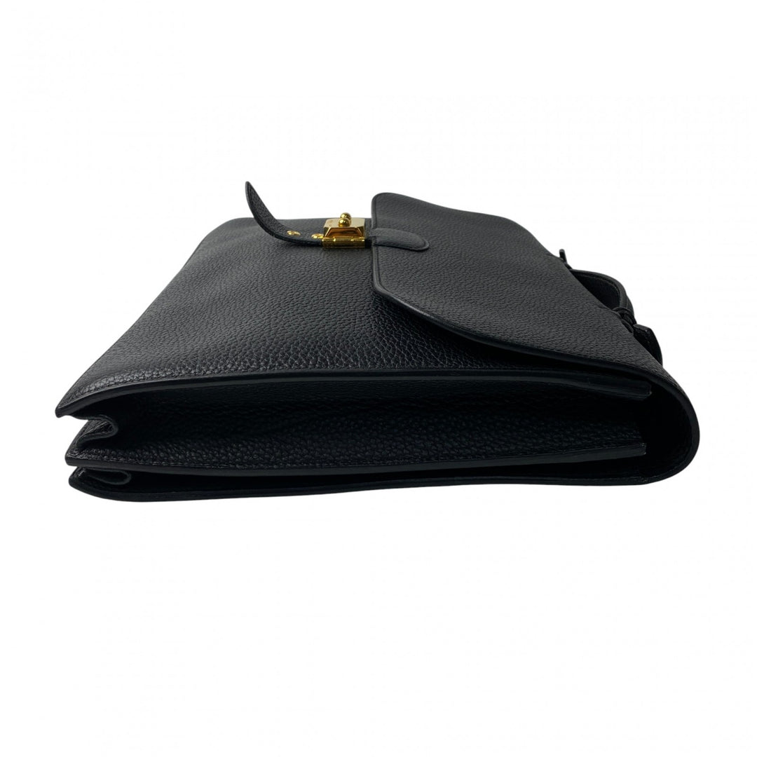 エルメス HERMES メンズ サックアデペッシュ 38 ノワール B刻印 トゴ ゴールド金具 ビジネスバッグ