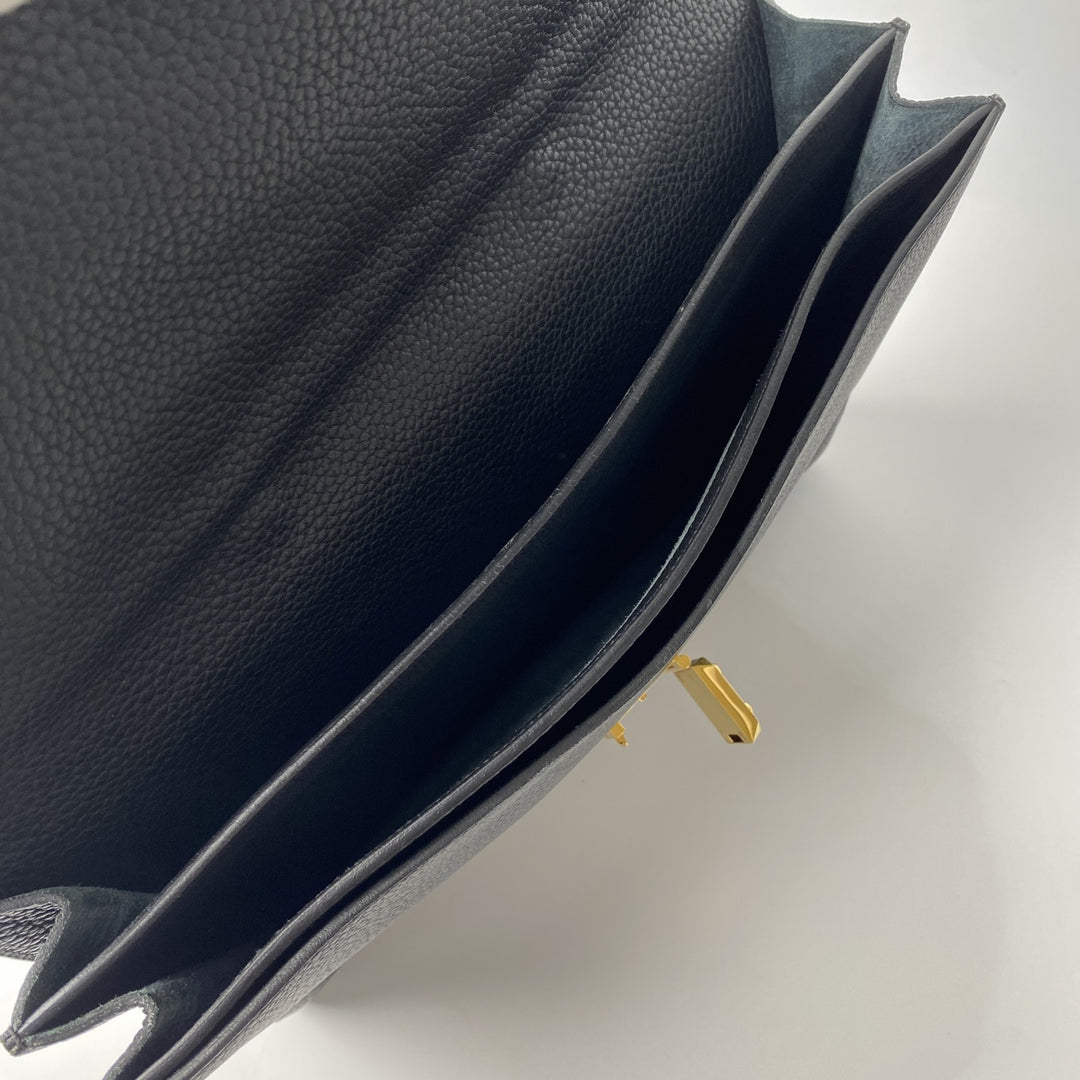 エルメス HERMES メンズ サックアデペッシュ 38 ノワール B刻印 トゴ ゴールド金具 ビジネスバッグ