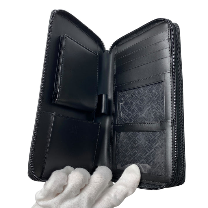 美品 ダンヒル dunhill メンズ ダブルジップオーガナイザー トラベルウォレット