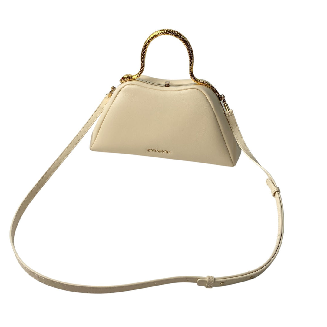 新品同様 ブルガリ BVLGARI レディース セルペンティーヌ トップハンドル 2way ショルダーバッグ ハンドバッグ 斜めがけ クロスボディ