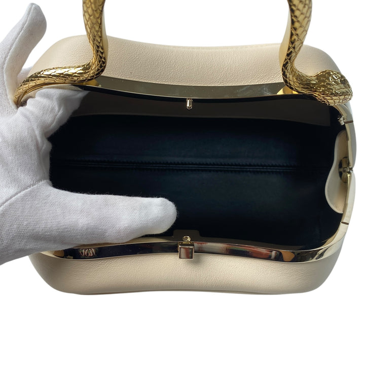 新品同様 ブルガリ BVLGARI レディース セルペンティーヌ トップハンドル 2way ショルダーバッグ ハンドバッグ 斜めがけ クロスボディ